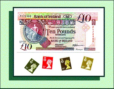 �10 Note & Stamps of Northern Ireland